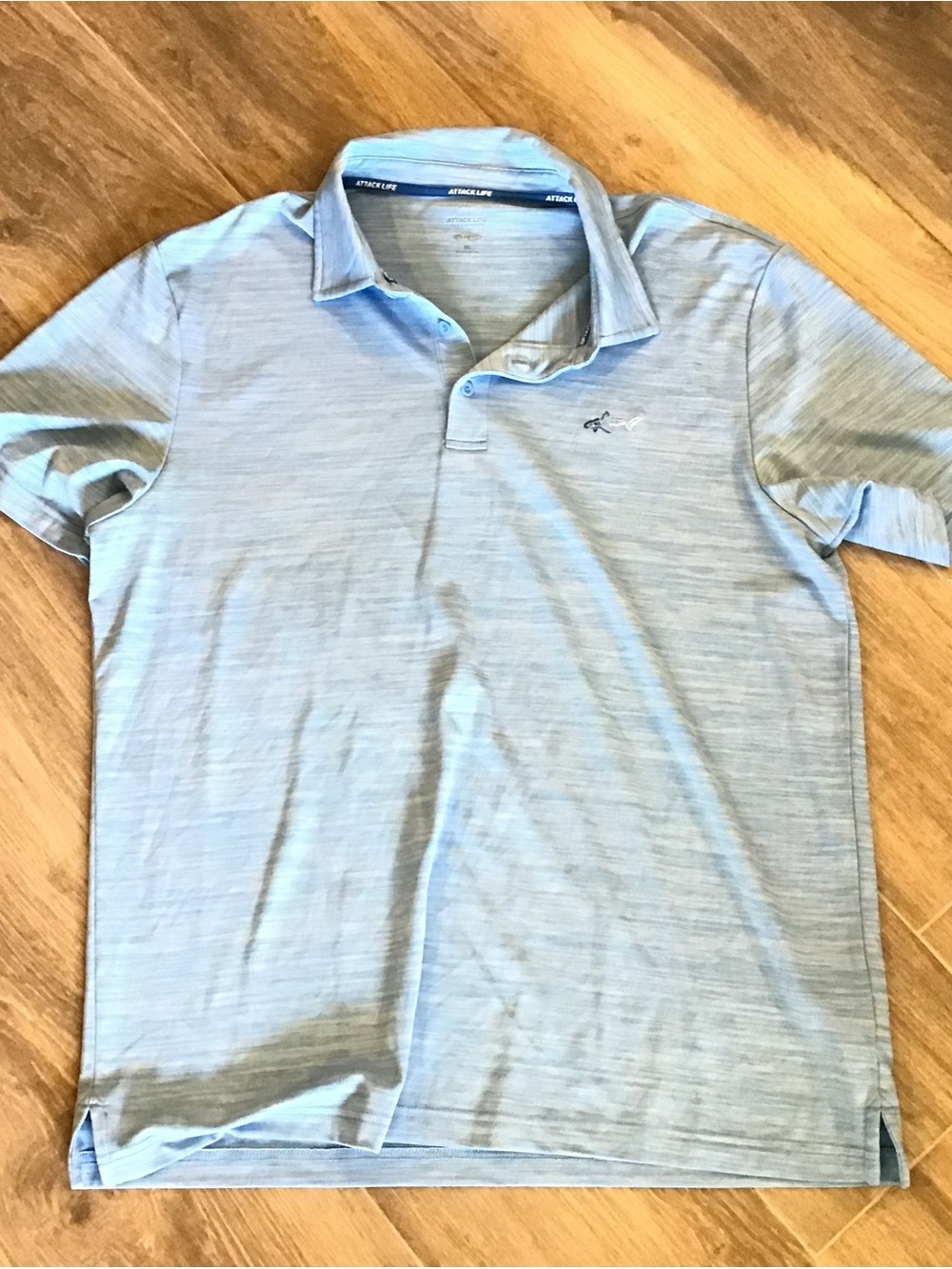 Attack Life by Greg Norman Men's Sky Blue Polo with Tonal Logo